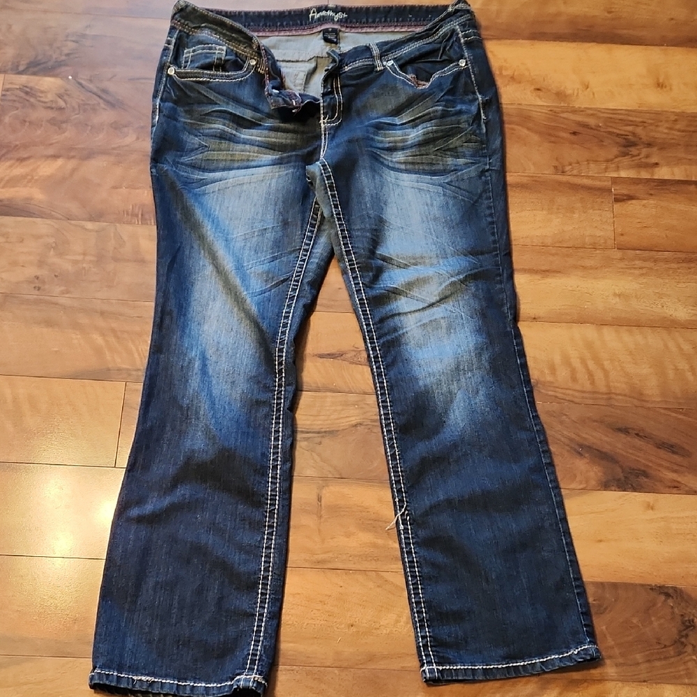 Amethyst Jeans Dark Blue Straight Leg Denim 18